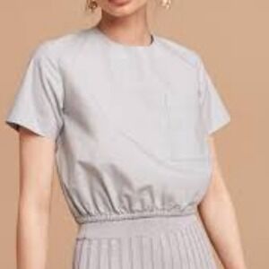 Aritzia Wilfred Cotton Lausanne Blouse in Lune (grey) in size Medium